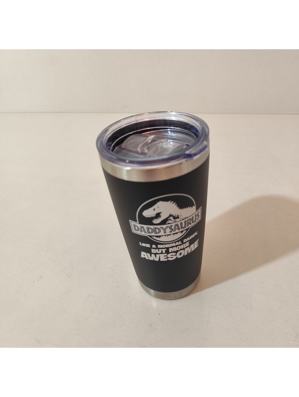 20 OZ Tumbler Says "DADDYSAURUS  LIKE A NORMAL DADDY, BUT MORE AWESOME"